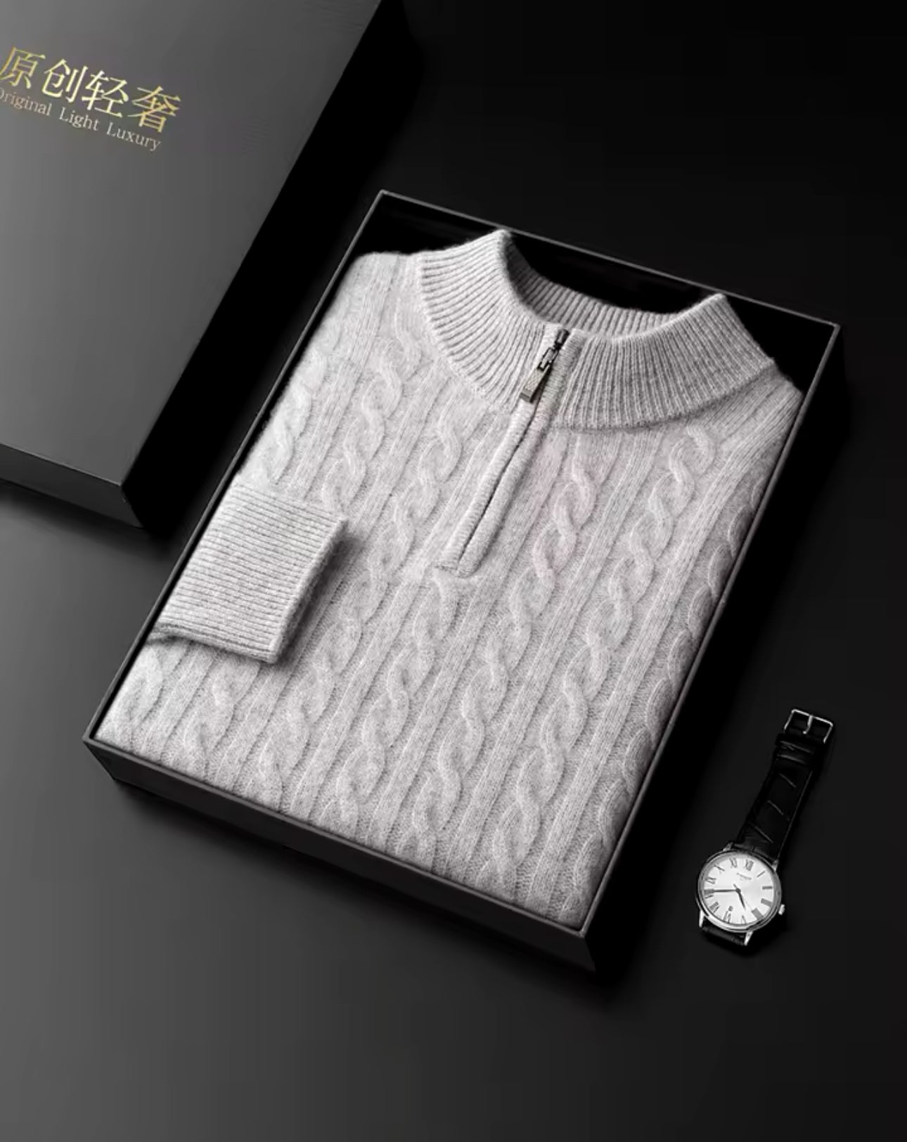 Cashmere Knitted Half Zip Sweater