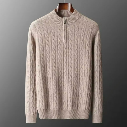 Cashmere Knitted Half Zip Sweater